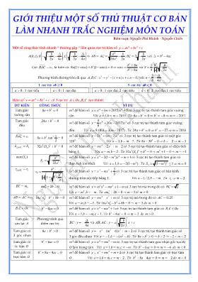 Một số thủ thuật cơ bản làm nhanh trắc nghiệm môn toán